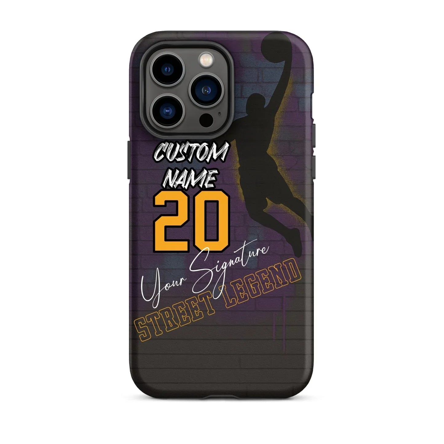 Custom Basketball Graffiti Phone Case for iPhone – Slam Dunk Design with Name, Number & Signature - ClutchCase