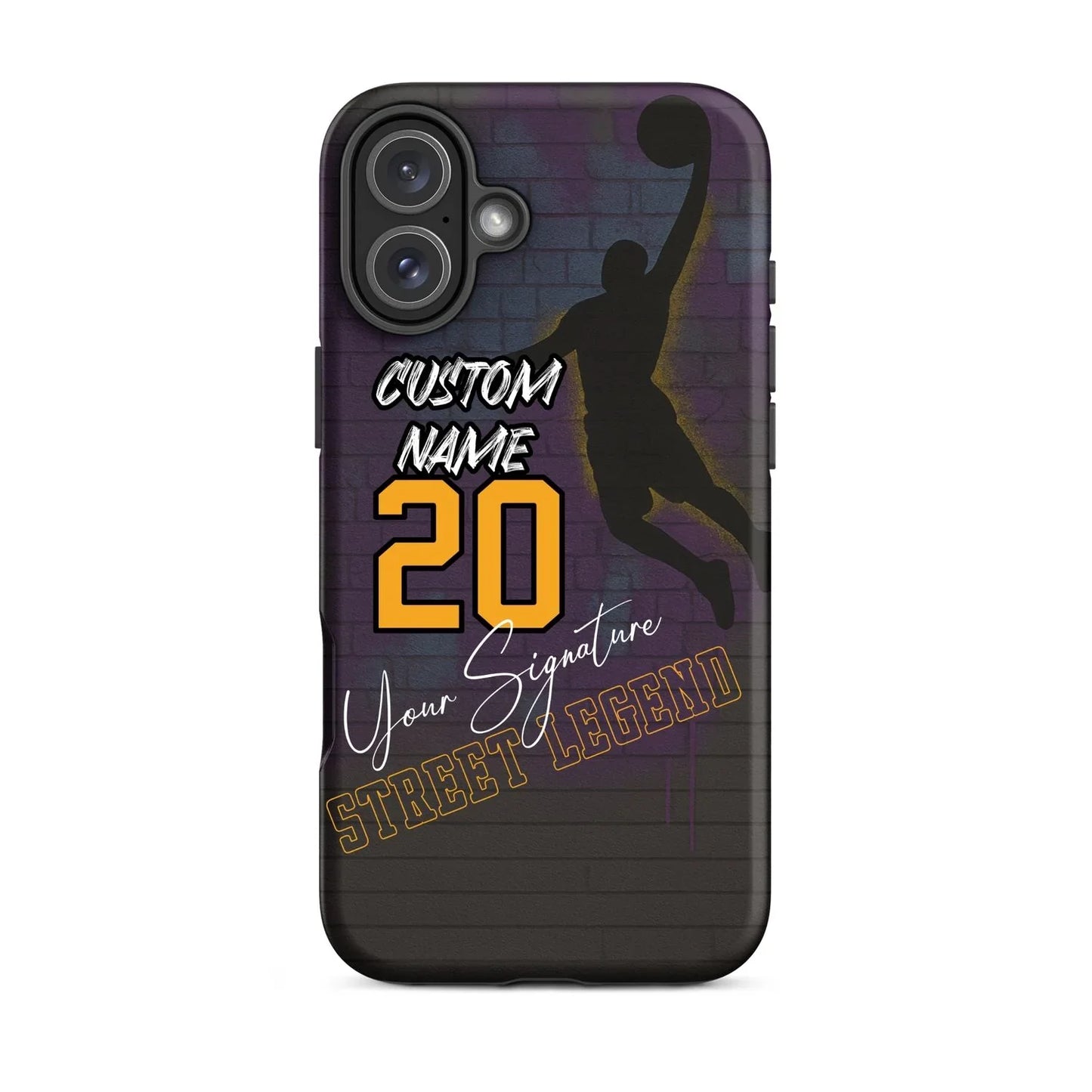 Custom Basketball Graffiti Phone Case for iPhone – Slam Dunk Design with Name, Number & Signature - ClutchCase