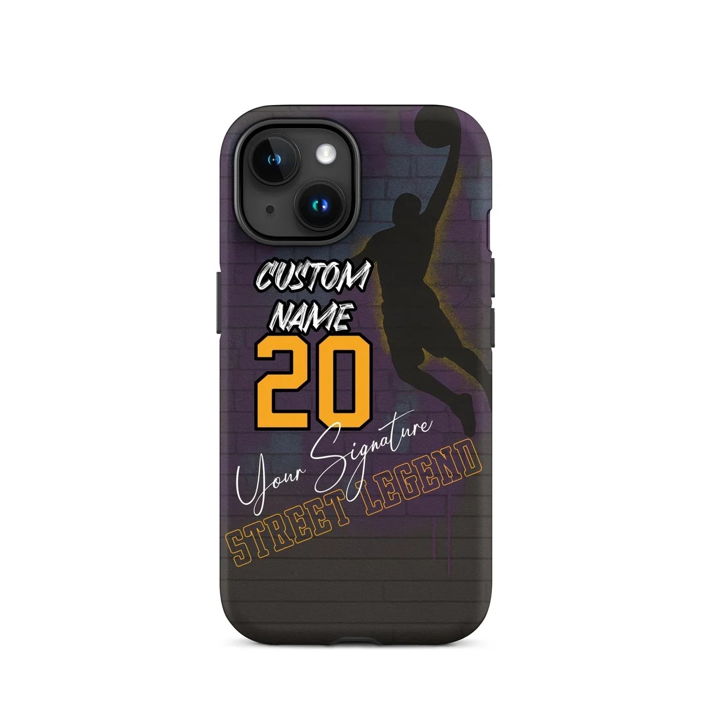 Custom Basketball Graffiti Phone Case for iPhone – Slam Dunk Design with Name, Number & Signature - ClutchCase
