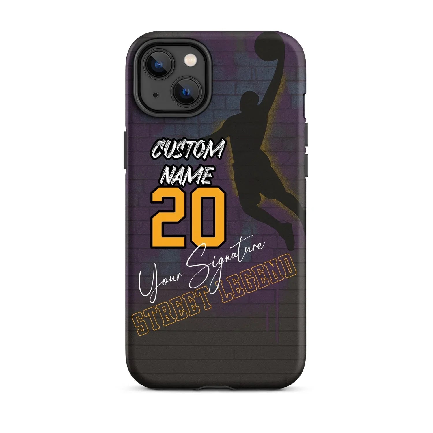 Custom Basketball Graffiti Phone Case for iPhone – Slam Dunk Design with Name, Number & Signature - ClutchCase