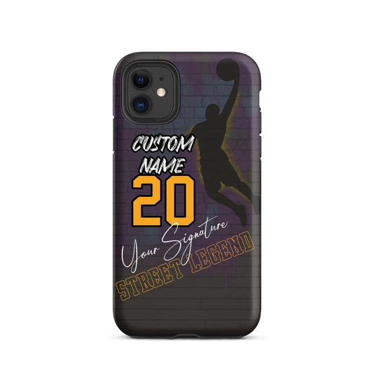 Custom Basketball Graffiti Phone Case for iPhone – Slam Dunk Design with Name, Number & Signature - ClutchCase