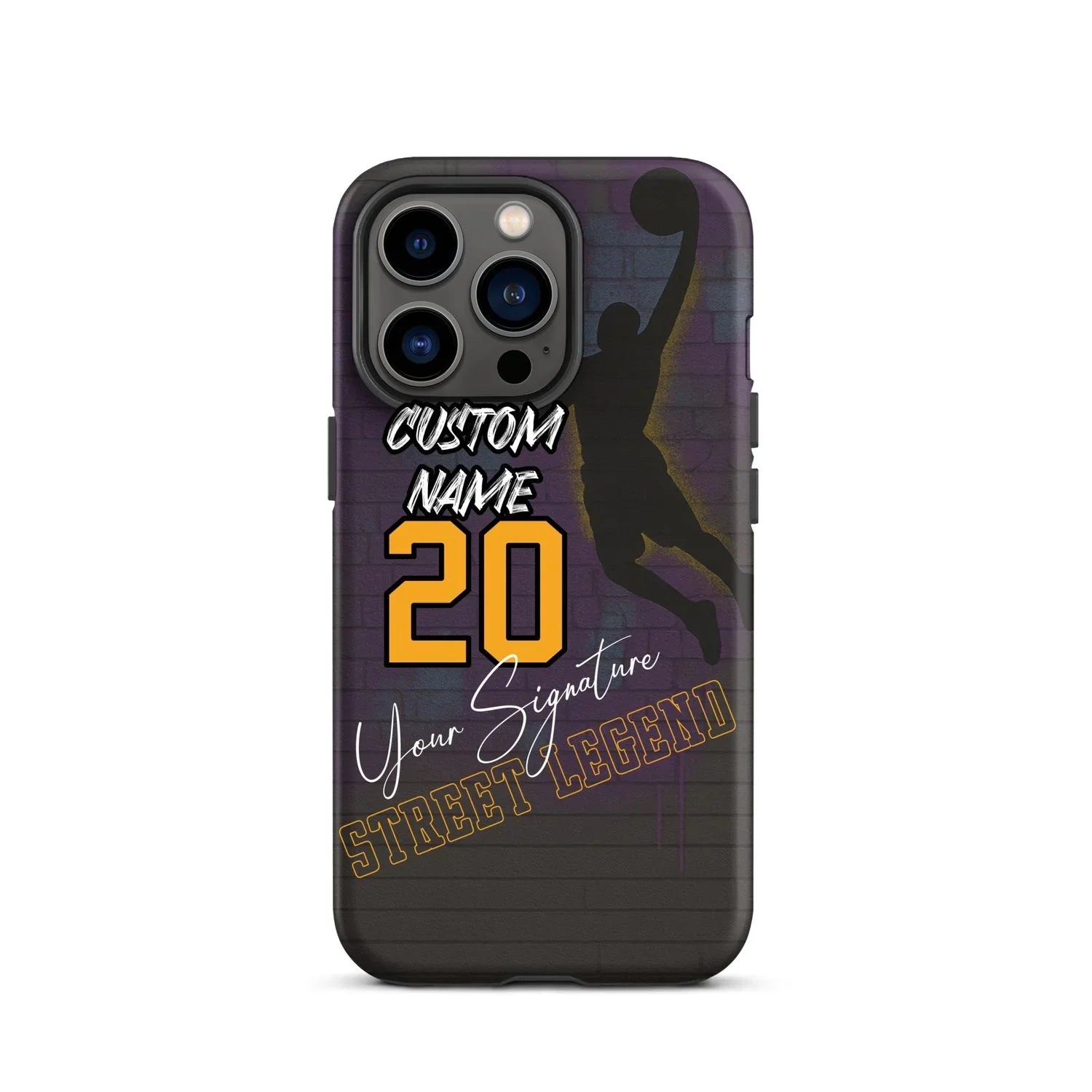 Custom Basketball Graffiti Phone Case for iPhone – Slam Dunk Design with Name, Number & Signature - ClutchCase