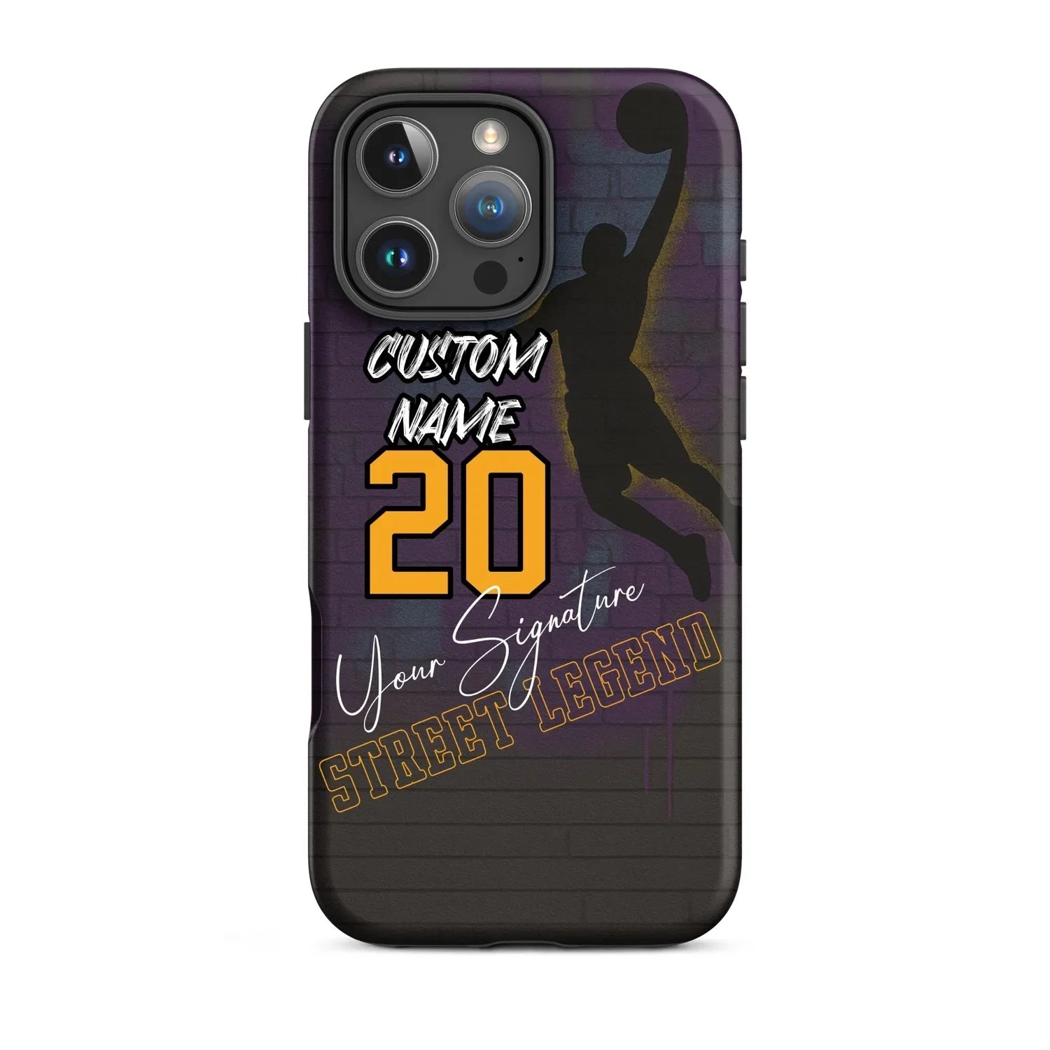 Custom Basketball Graffiti Phone Case for iPhone – Slam Dunk Design with Name, Number & Signature - ClutchCase