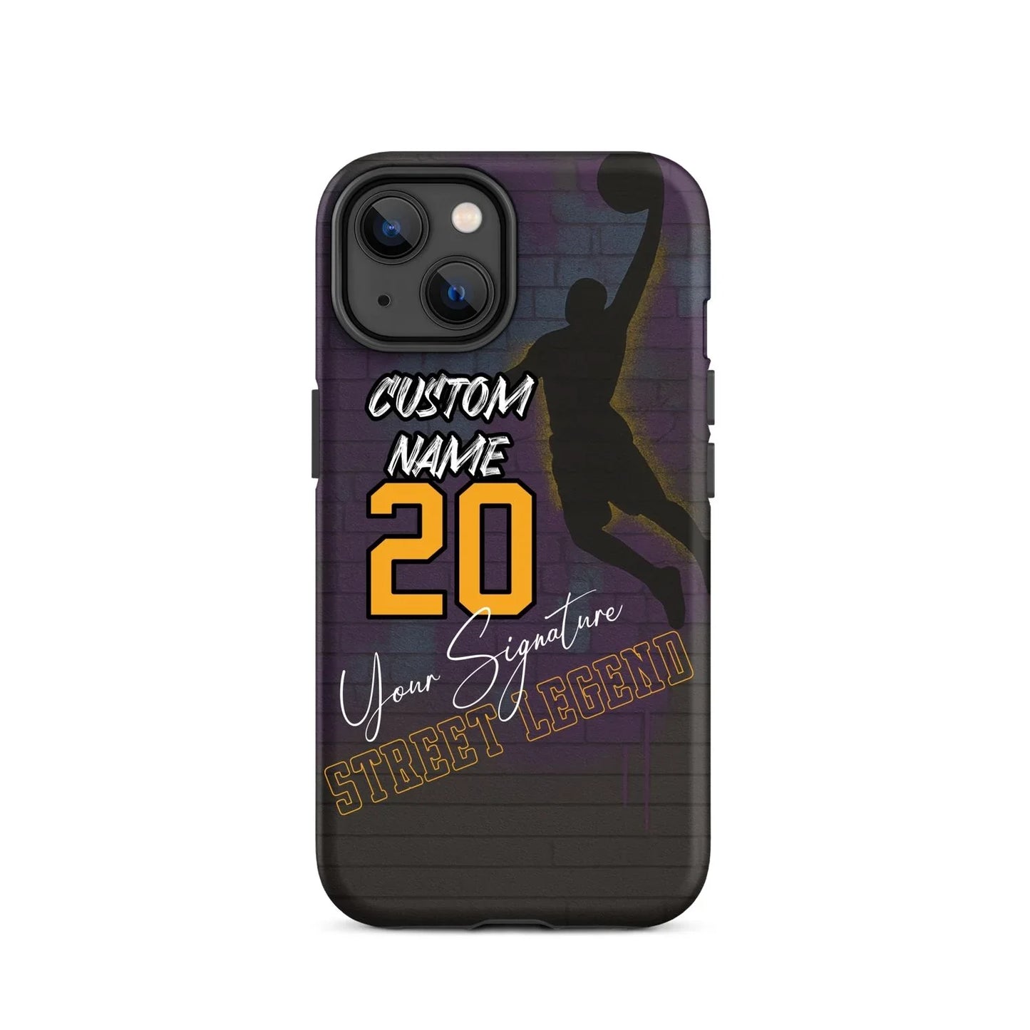 Custom Basketball Graffiti Phone Case for iPhone – Slam Dunk Design with Name, Number & Signature - ClutchCase