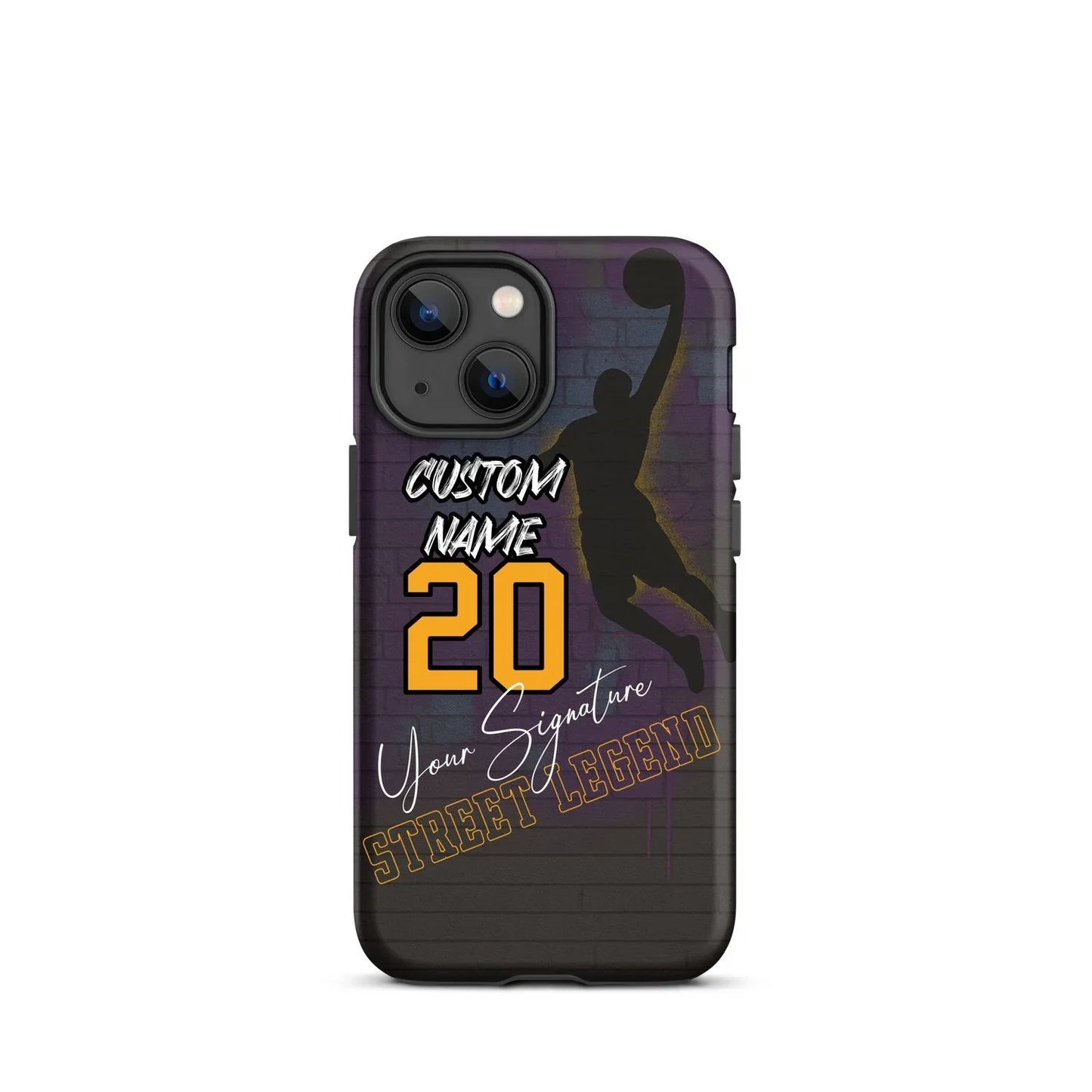 Custom Basketball Graffiti Phone Case for iPhone – Slam Dunk Design with Name, Number & Signature - ClutchCase