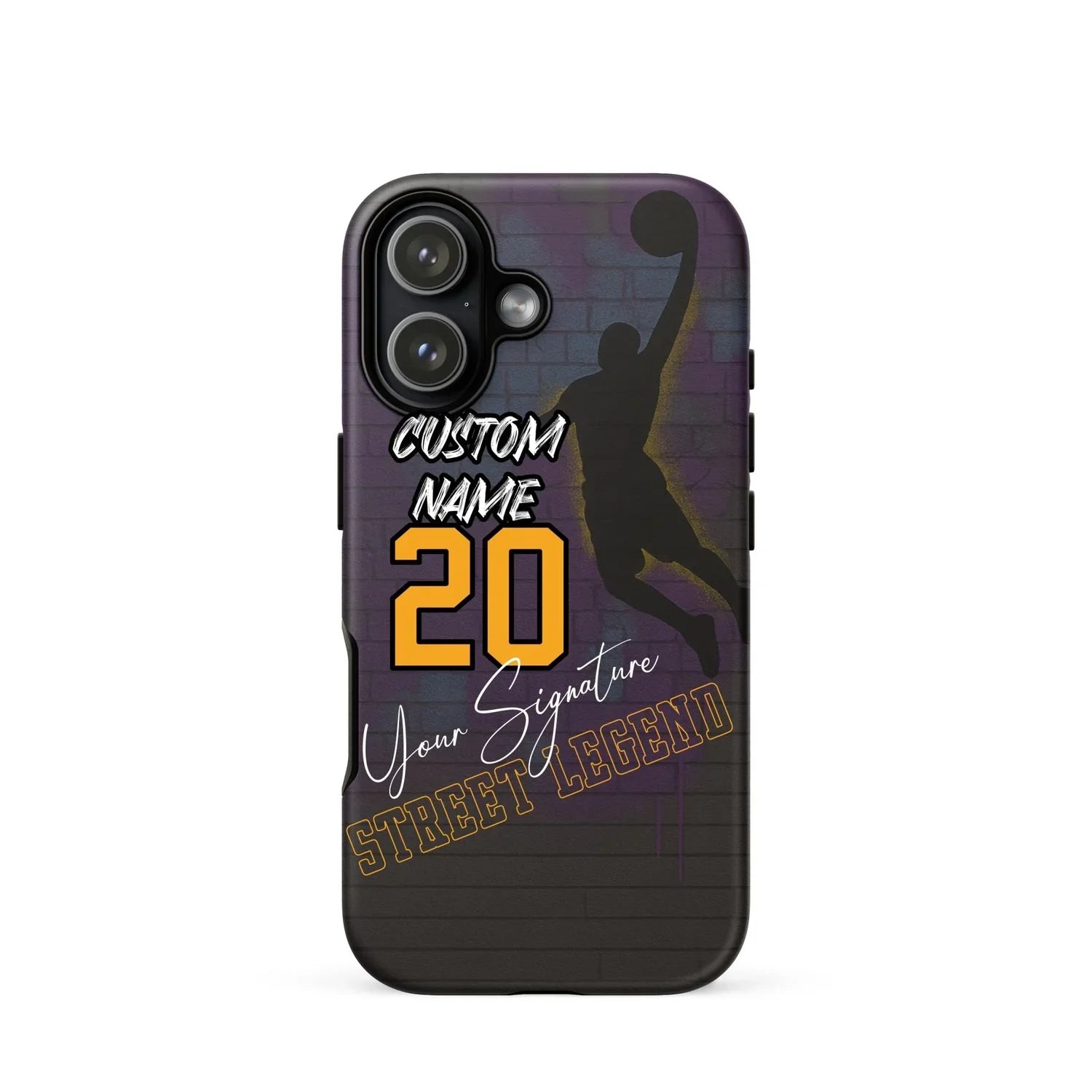 Custom Basketball Graffiti Phone Case for iPhone – Slam Dunk Design with Name, Number & Signature - ClutchCase