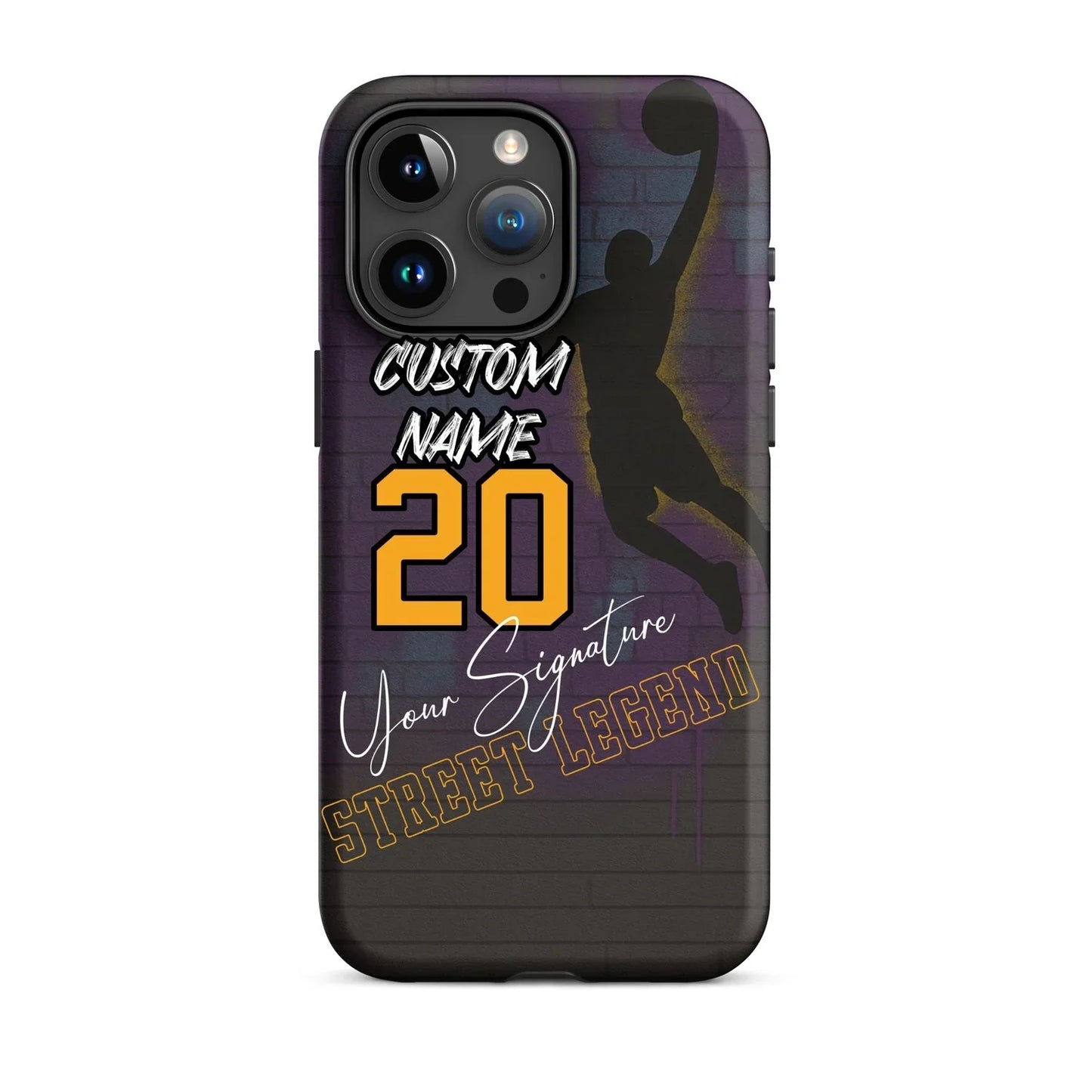 Custom Basketball Graffiti Phone Case for iPhone – Slam Dunk Design with Name, Number & Signature - ClutchCase
