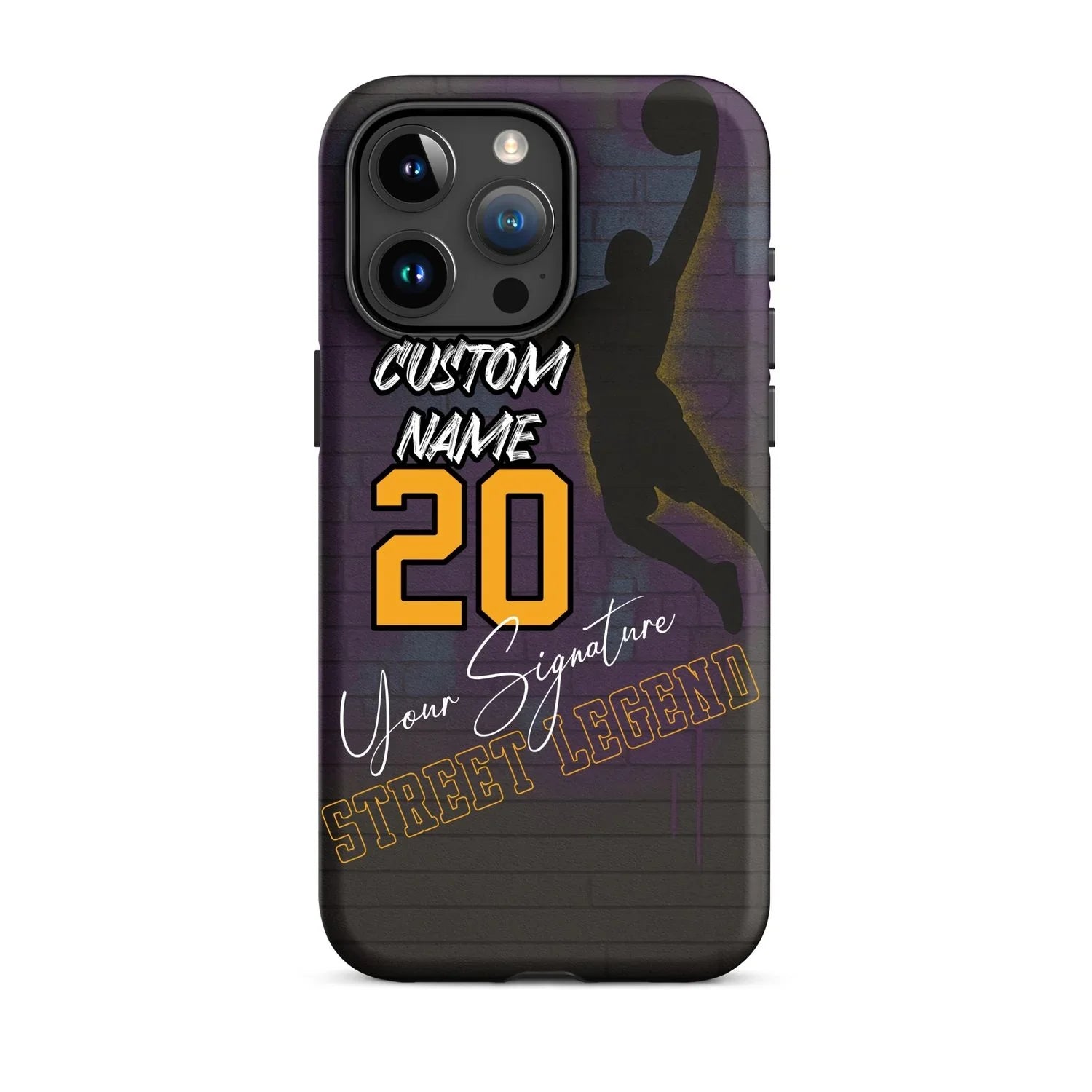 Custom Basketball Graffiti Phone Case for iPhone – Slam Dunk Design with Name, Number & Signature - ClutchCase