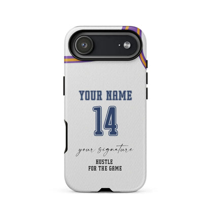 Hustle White Edition – Personalized Basketball Jersey Phone Case - ClutchCase