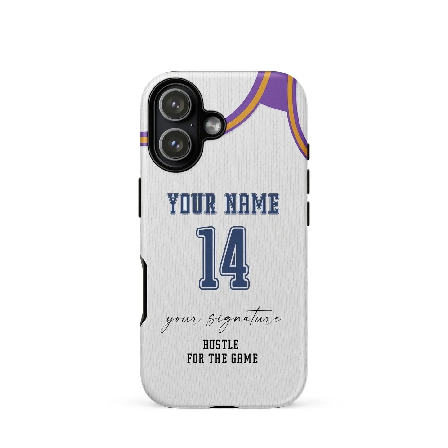 Hustle White Edition – Personalized Basketball Jersey Phone Case - ClutchCase