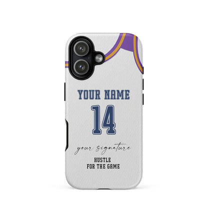 Hustle White Edition – Personalized Basketball Jersey Phone Case - ClutchCase