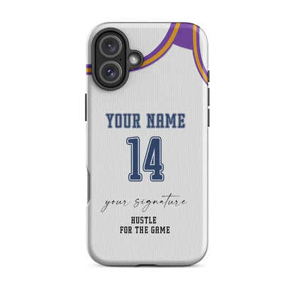 Hustle White Edition – Personalized Basketball Jersey Phone Case - ClutchCase