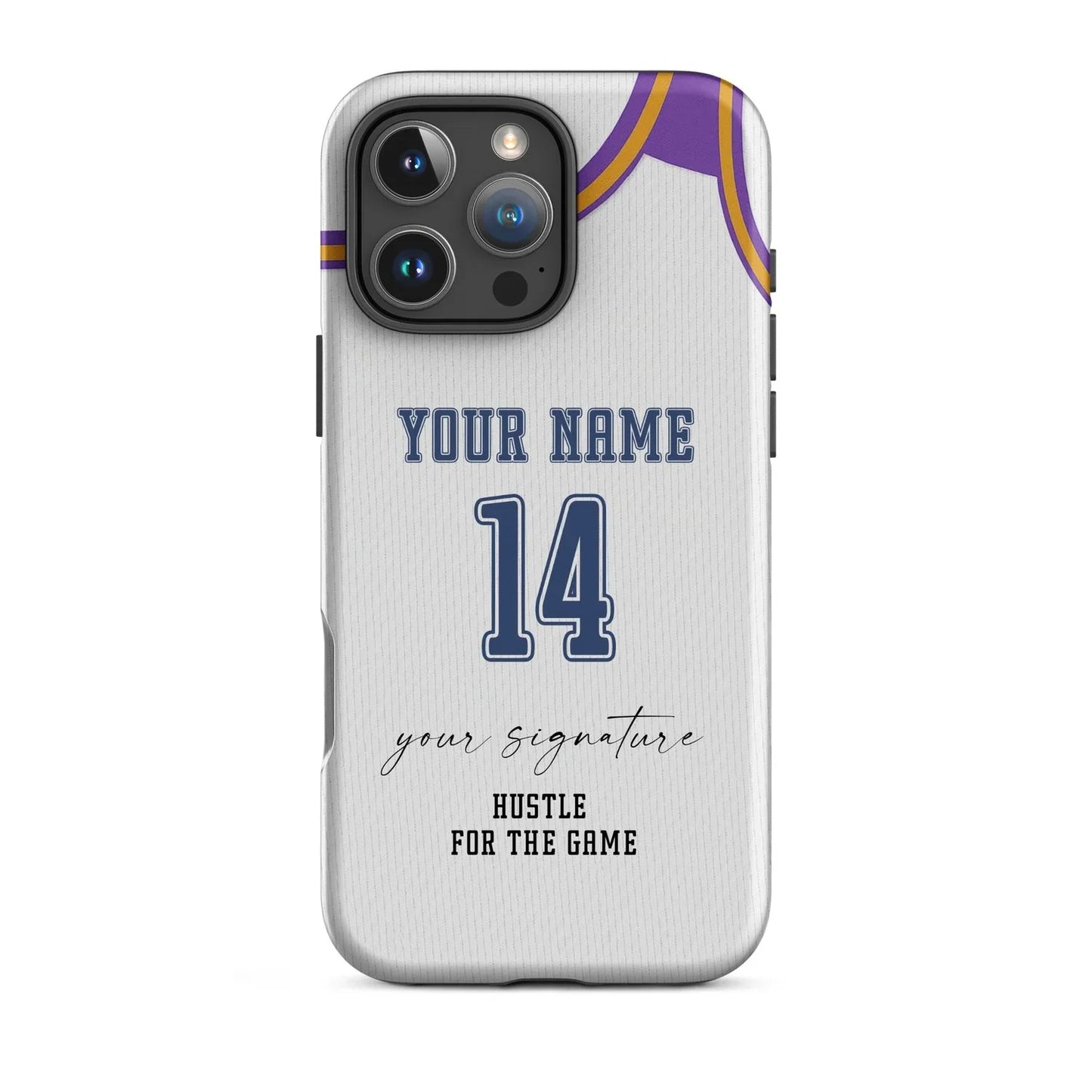 Hustle White Edition – Personalized Basketball Jersey Phone Case - ClutchCase