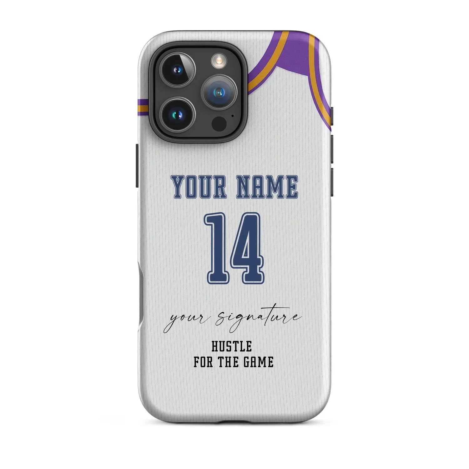 Hustle White Edition – Personalized Basketball Jersey Phone Case - ClutchCase