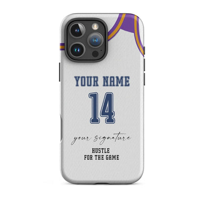 Hustle White Edition – Personalized Basketball Jersey Phone Case - ClutchCase