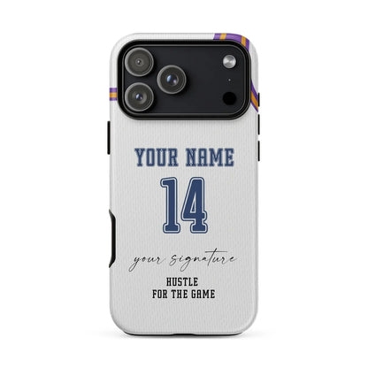 Hustle White Edition – Personalized Basketball Jersey Phone Case - ClutchCase