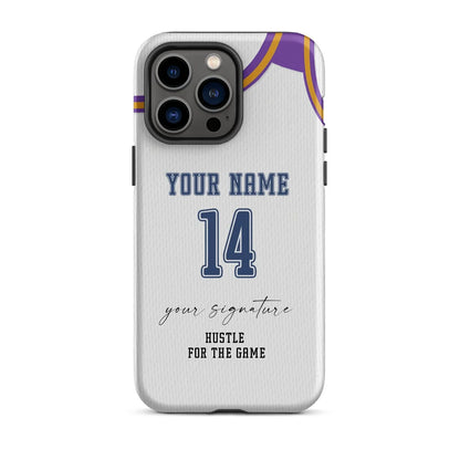 Hustle White Edition – Personalized Basketball Jersey Phone Case - ClutchCase