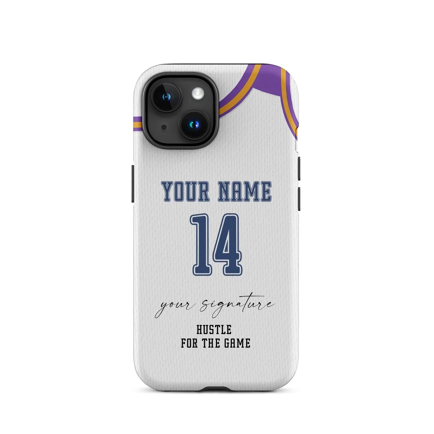Hustle White Edition – Personalized Basketball Jersey Phone Case - ClutchCase