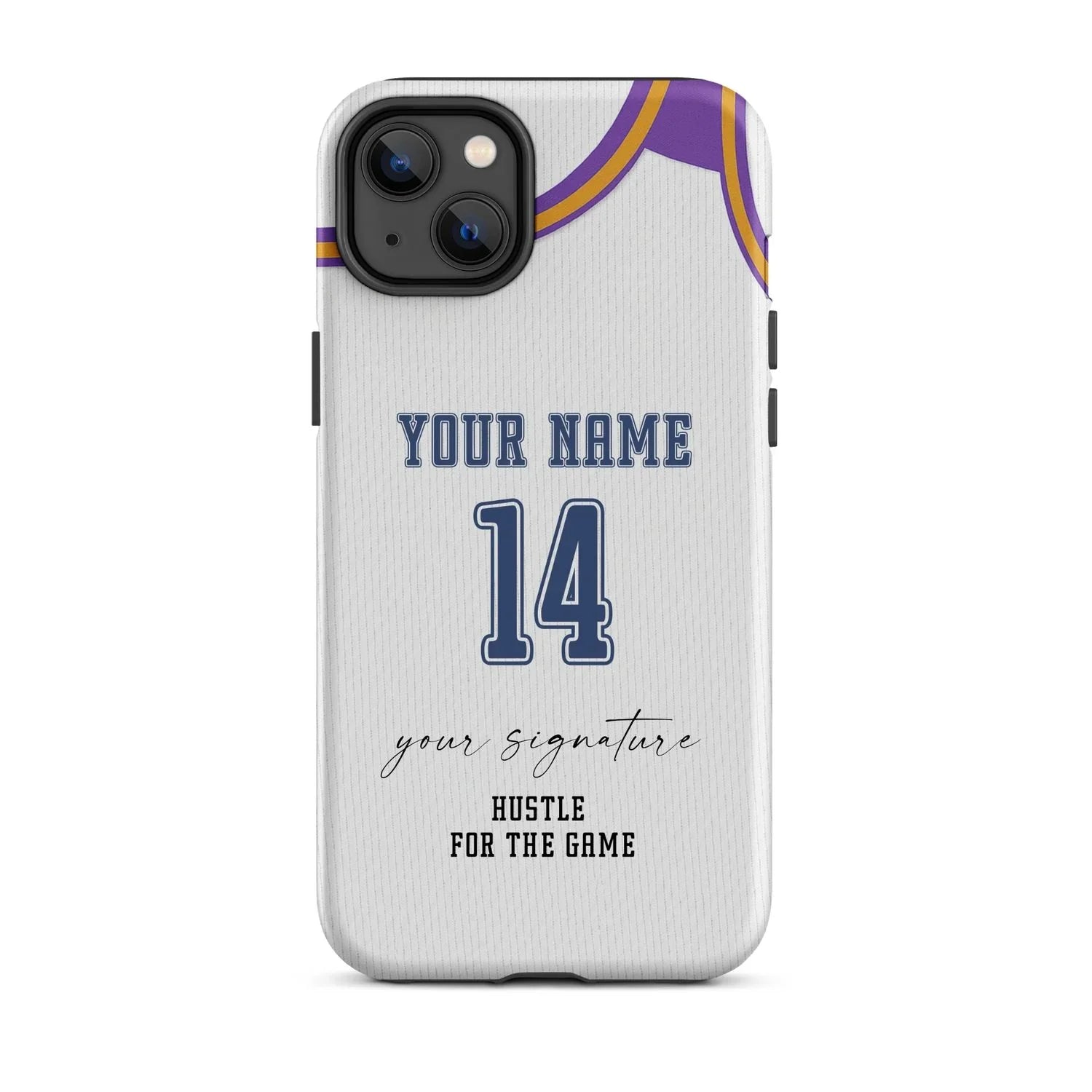 Hustle White Edition – Personalized Basketball Jersey Phone Case - ClutchCase