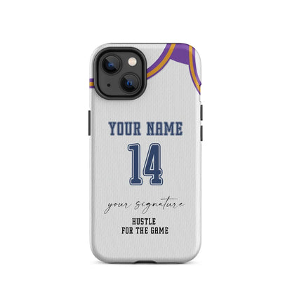 Hustle White Edition – Personalized Basketball Jersey Phone Case - ClutchCase