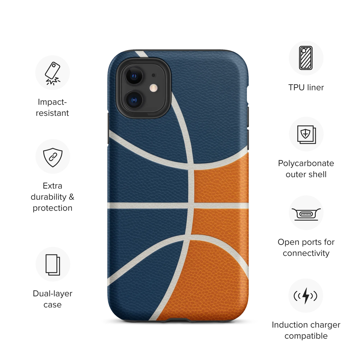 Basketball Texture iPhone Case (iPhone 11–17 Series) - ClutchCase